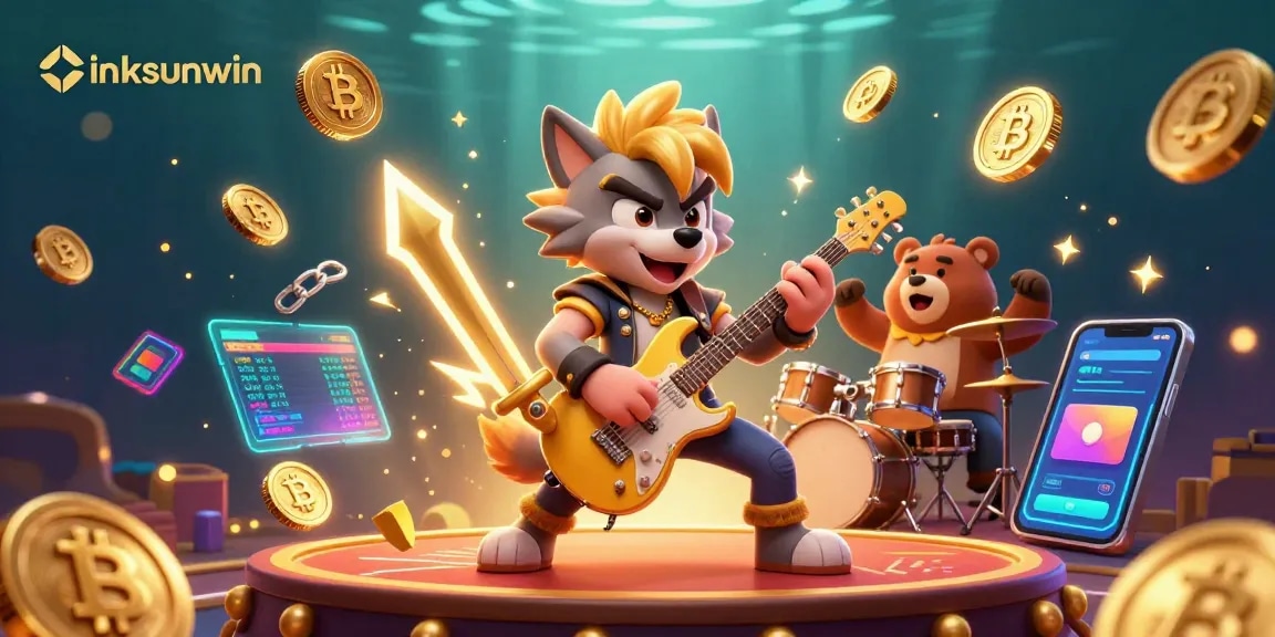 Experience linksunwin with vibrant 3D casino characters and crypto elements on a dynamic stage.