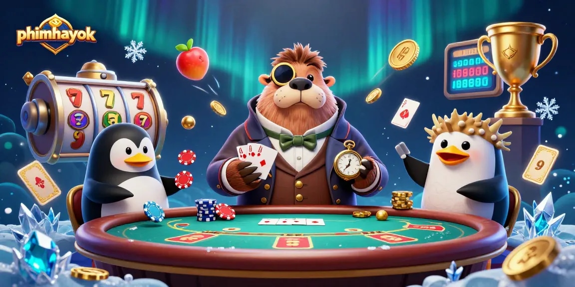 Experience thrilling poker action at phimhayok with a jolly walrus and friends in an underwater casino.