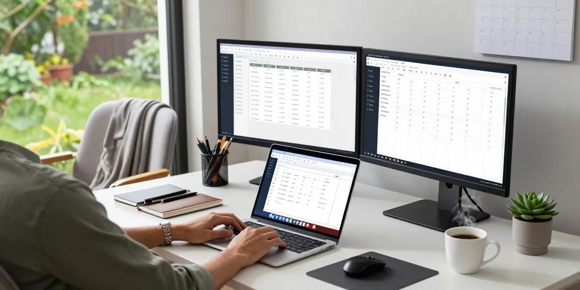 Download WPS Office in a modern workspace with laptops and productivity tools
