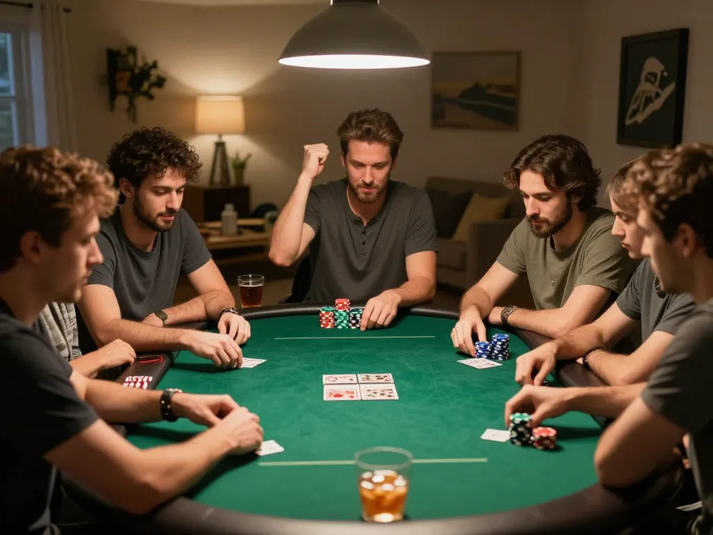 man88 poker game in action with players celebrating wins and analyzing strategies