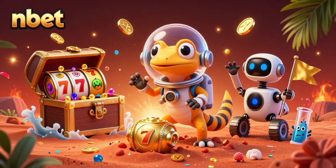 Win big with n bet at an exciting golden casino in outer space, featuring a Martian gecko!