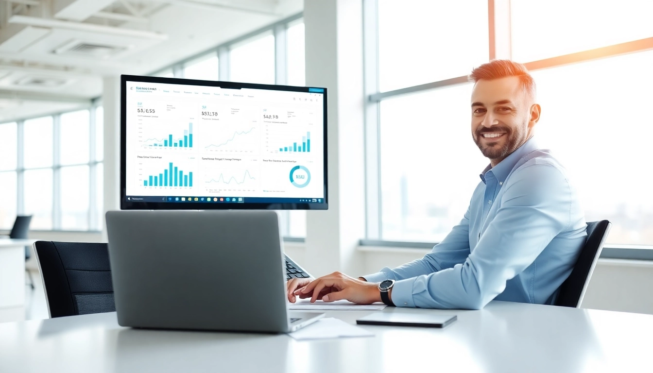 Consultant analyzing edmonton seo strategies in a modern office.