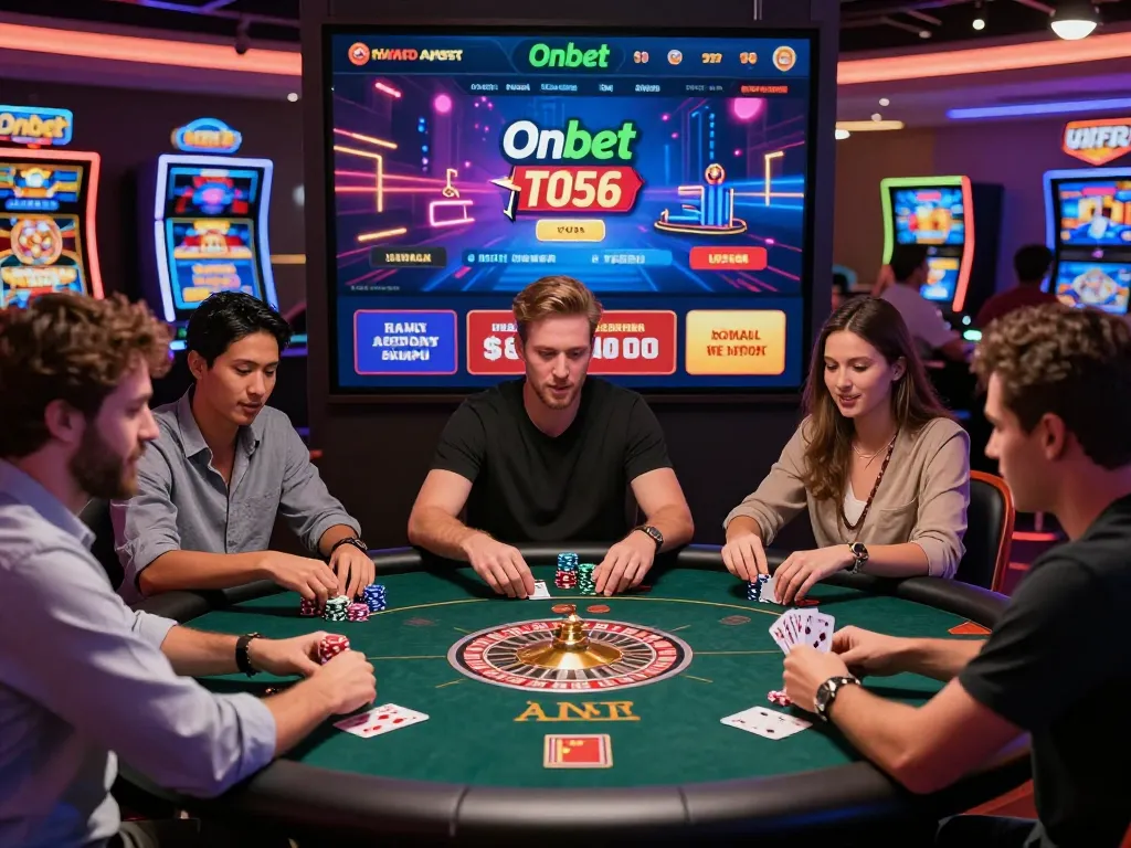 Exciting gaming environment showcasing players at Onbet's online casino, highlighting thrilling moments for link vào onbet.