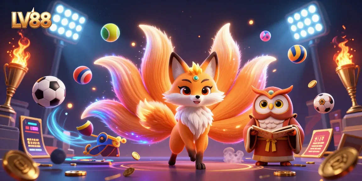 Experience the magic of LV88 with vibrant gaming energy and colorful characters in this stunning 3D illustration.