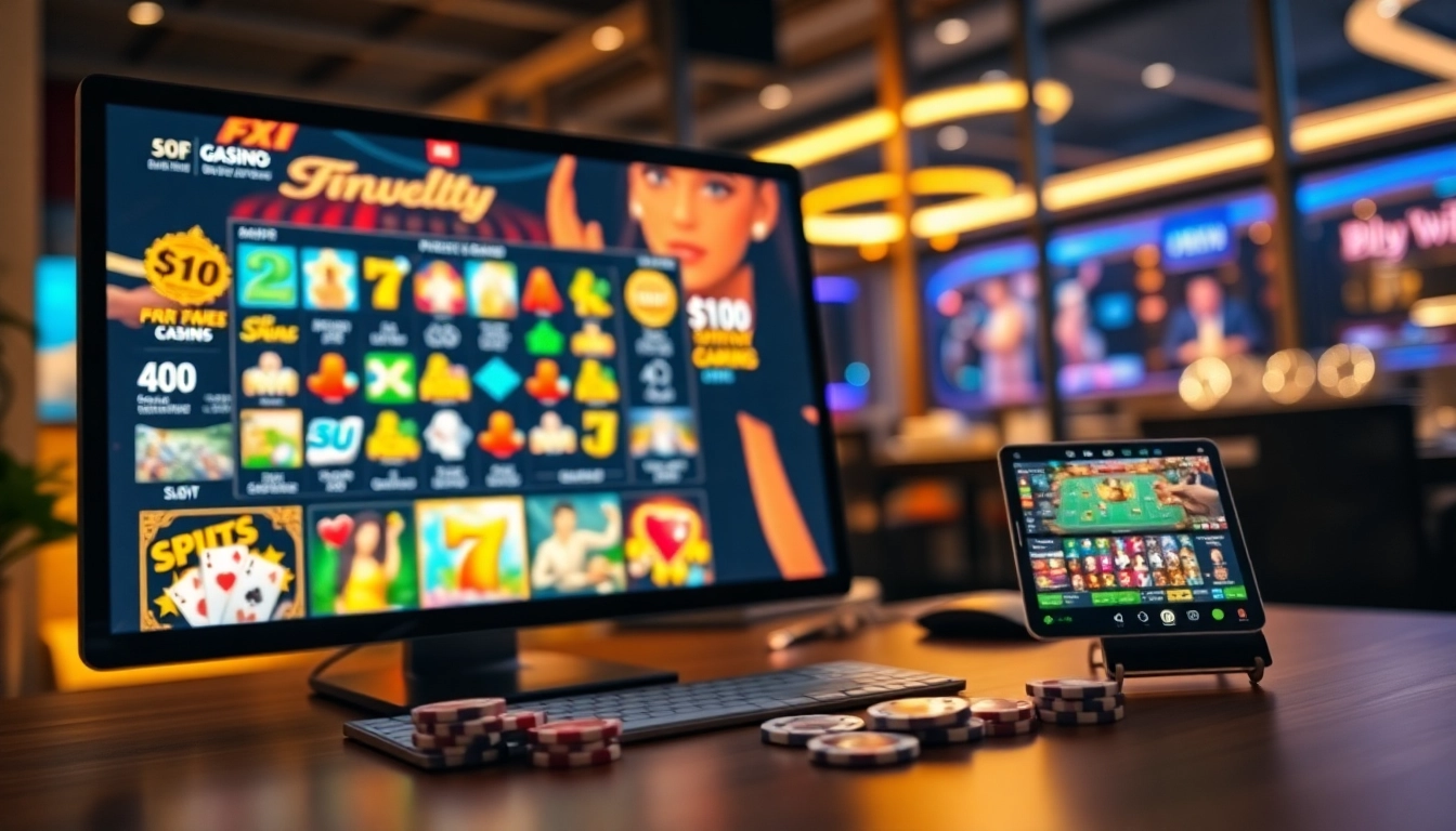 Jouez à des jeux de hasard au nouveau casino en ligne avec un décor numérique moderne et énervant.