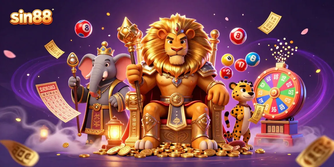 Spin and win with sin88 in this vibrant lottery scene filled with action and energy.
