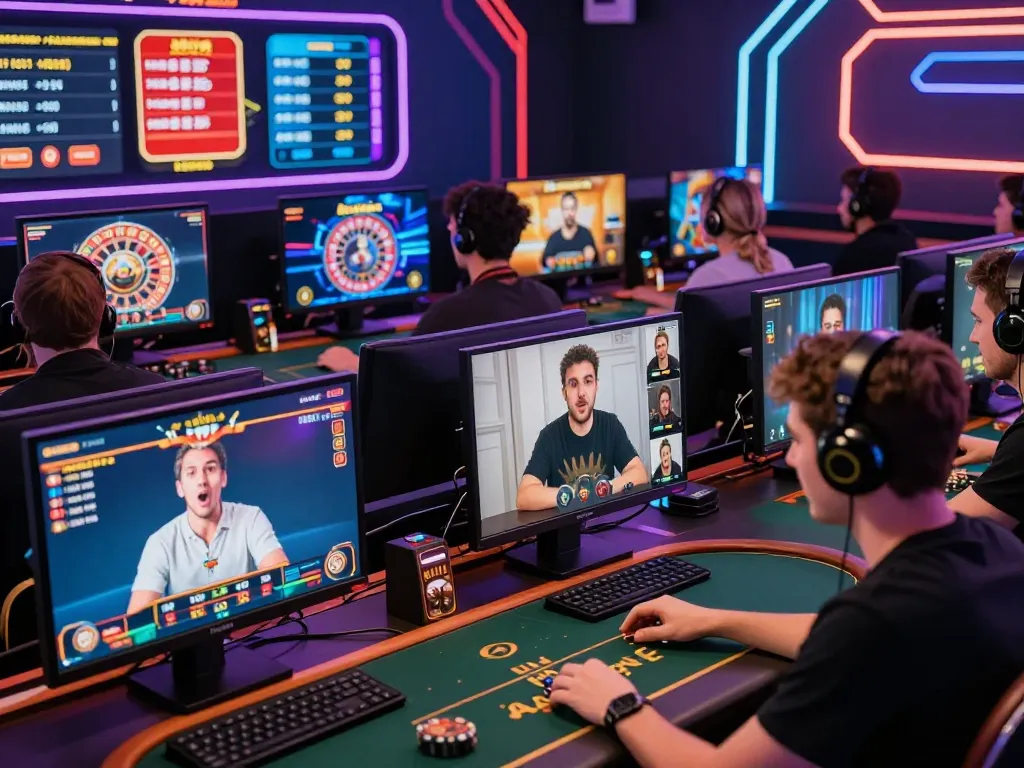 Players enjoying the 887bet gaming platform, showcasing poker, roulette, and excitement.