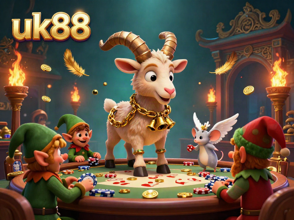 Experience the excitement of uk88 with mischievous characters in a festive casino atmosphere.