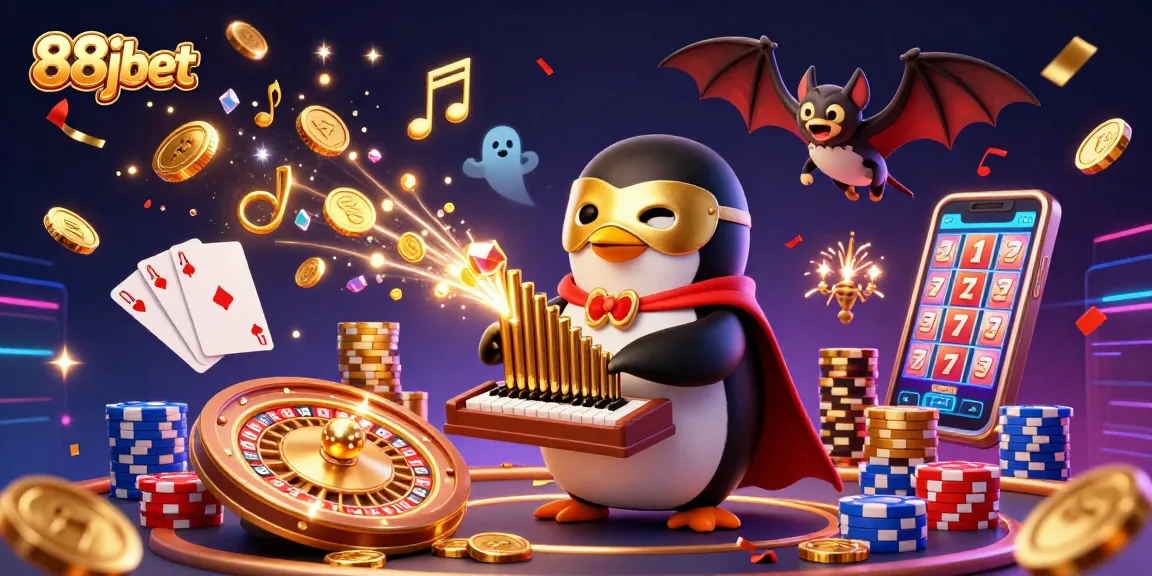 Experience thrilling wins at 88jbet with this captivating casino scene, featuring classic gaming elements.