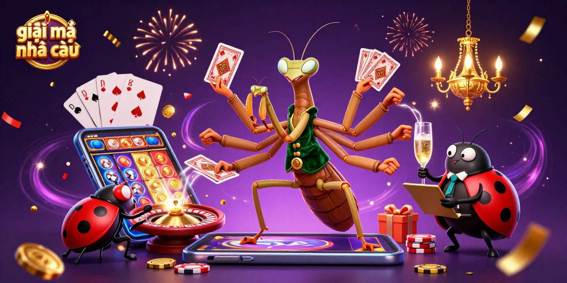 Engage with giải mã nhà cái, showcasing vibrant casino action with playful, dynamic 3D elements.