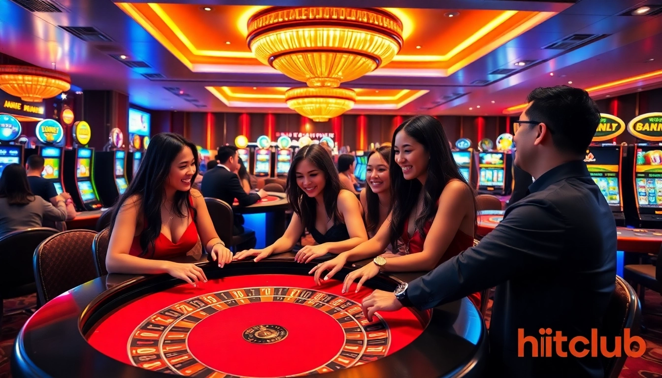 Experience excitement at hitclub with players engaging in thrilling casino games and vibrant atmosphere.