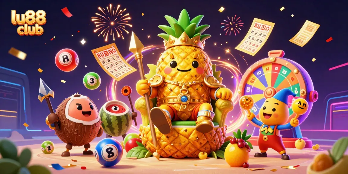 Play exciting games at lu88 club with vibrant lottery balls, dynamic prizes, and colorful characters.