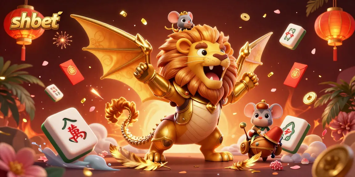 Experience triumph at shbet with an epic chimera and festive elements in an online casino setting.