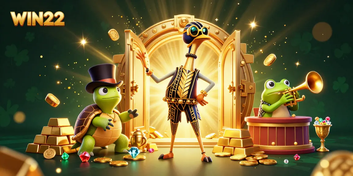 Bet on exciting games and slots at WIN222 with a vibrant colorful casino scene.
