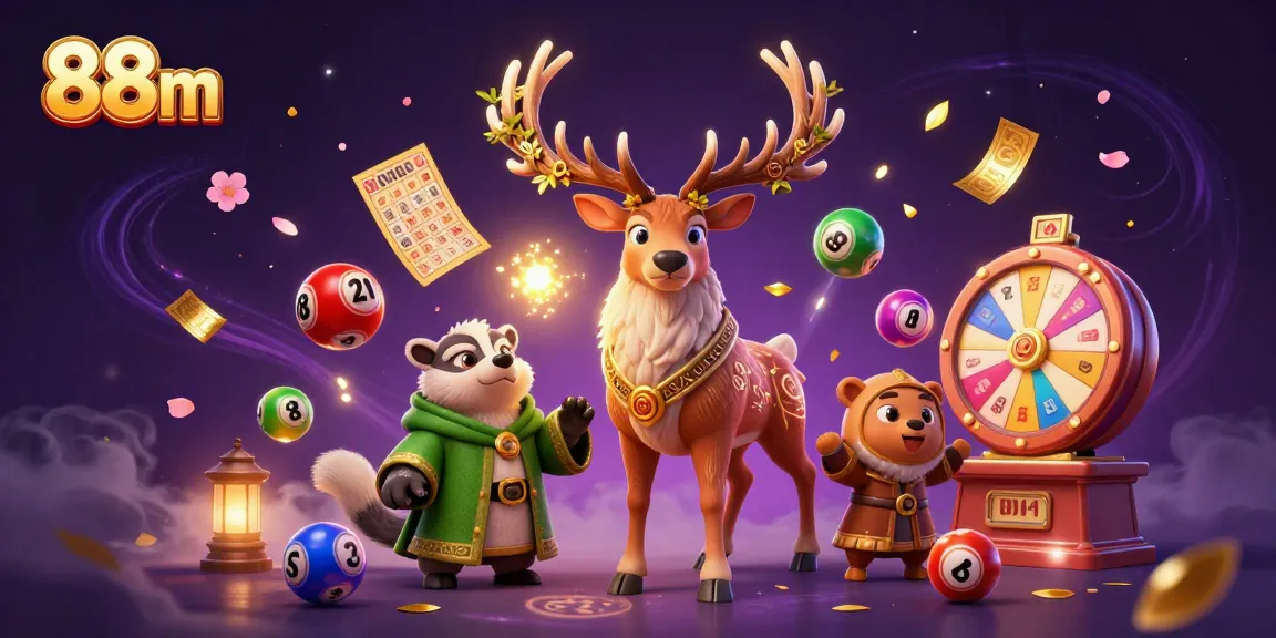 Experience the thrill of the lottery with colorful 88m-themed elements and enchanting characters in action.