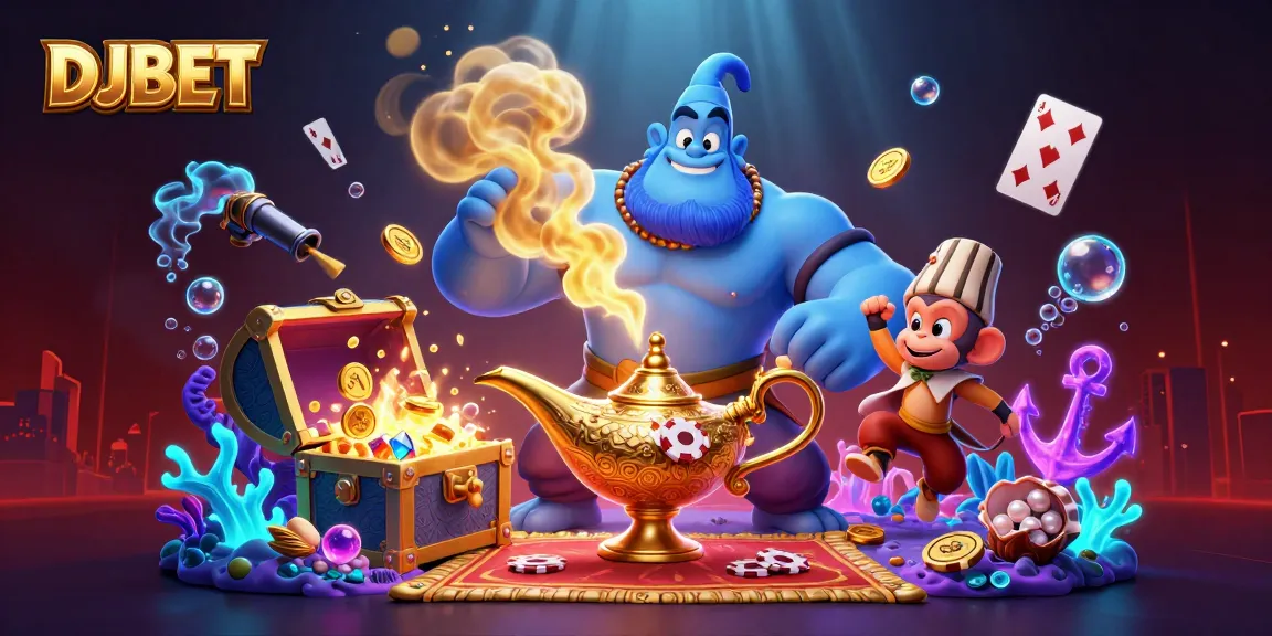 DJBET players engage with a dynamic 3D casino adventure featuring vibrant characters and rich gaming elements.