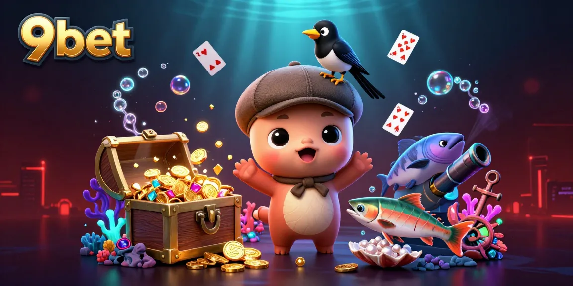Engage with 9bet's vibrant underwater casino adventure featuring Nessie and gold treasures.