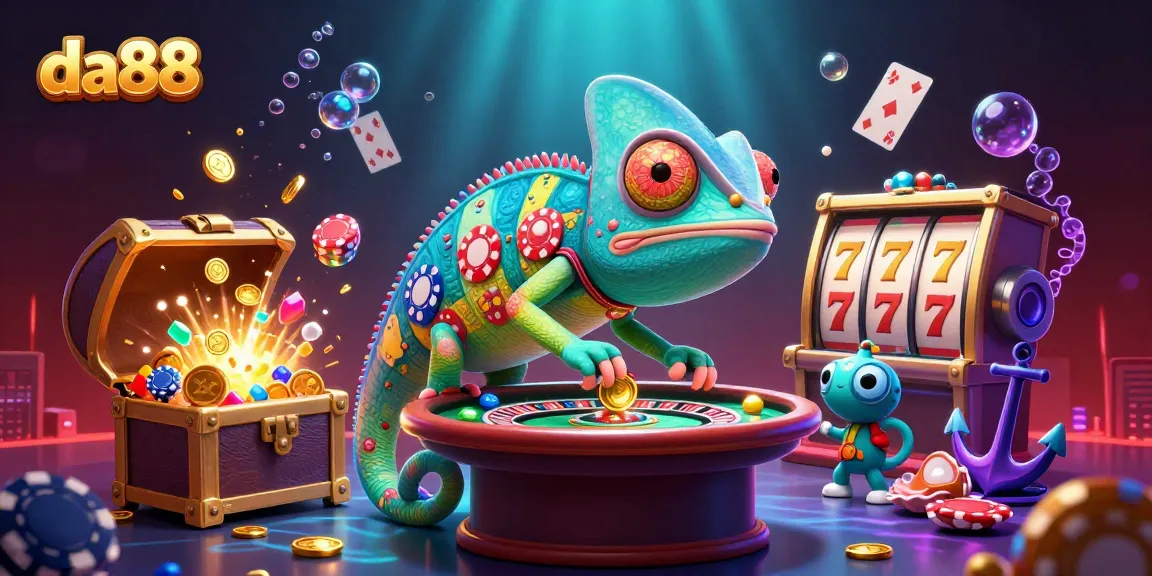 Experience winning excitement at da88 with a vibrant, colorful digital casino illustration
