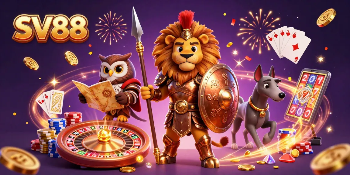 Engage with SV88 casino action featuring dynamic characters and vibrant gaming elements.