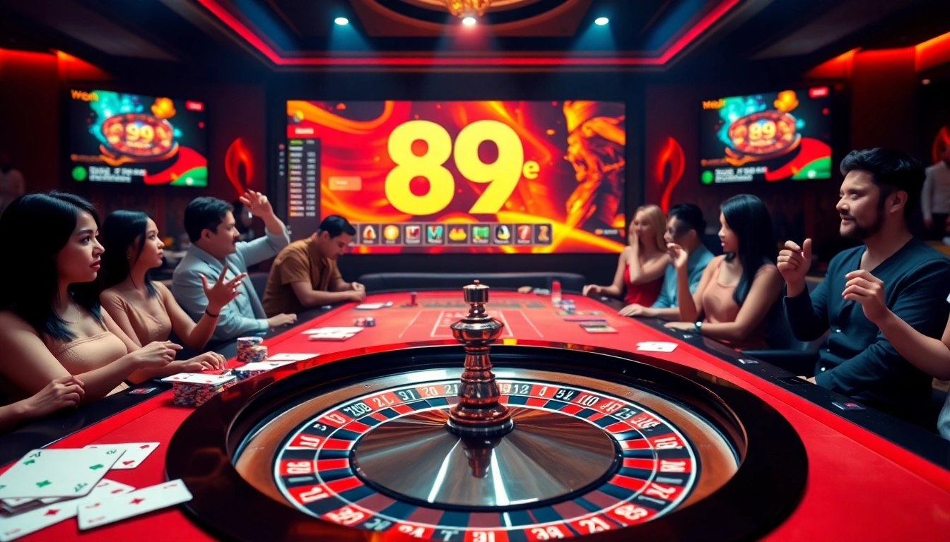 Jogadores aproveitando uma emocionante partida de pôquer no cassino online 89e.