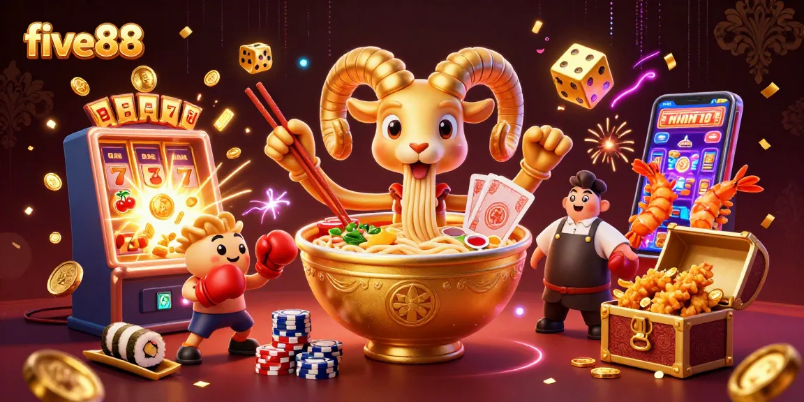 Experience thrilling gameplay at five88 with vibrant characters and dynamic casino elements exploding in action.