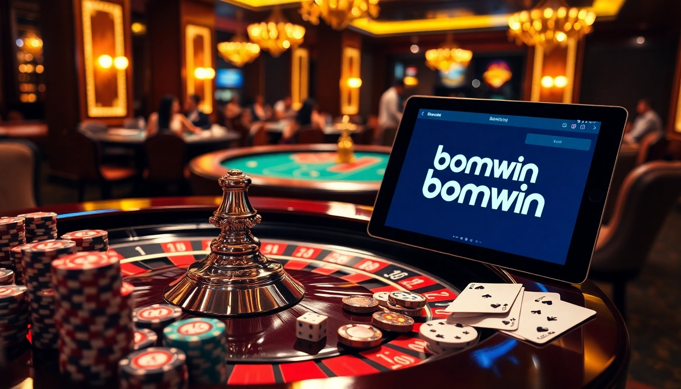 Experience the thrill of bomwin with exciting casino games, poker chips, and roulette.