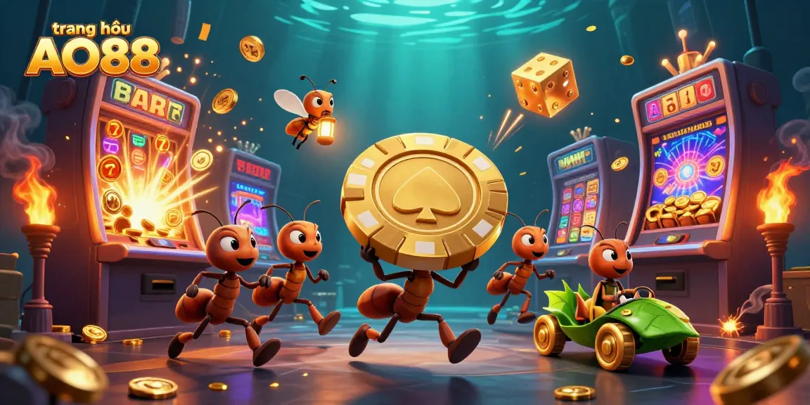 Engage in thrilling adventures as the ants steal a giant poker chip, representing the excitement of trang chủ AO88.