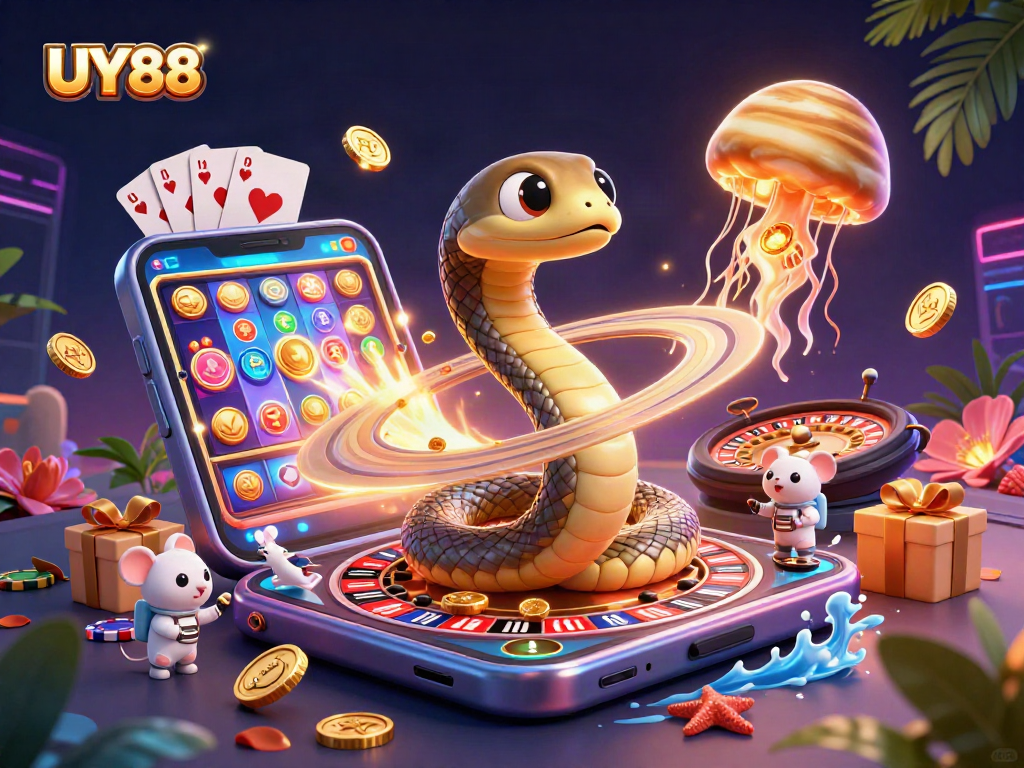 Spin the UY88 roulette with a colorful space scene blending casino gameplay and cosmic elements.