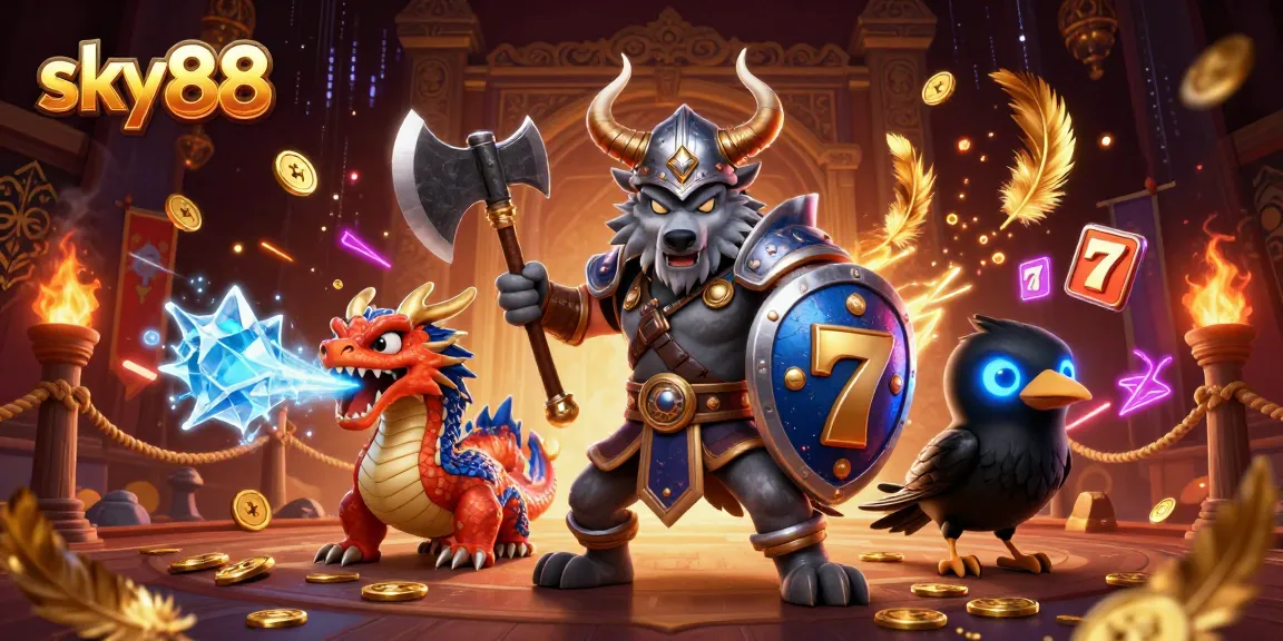 Experience thrilling wins at sky88 with vibrant casino characters and dynamic gaming elements.