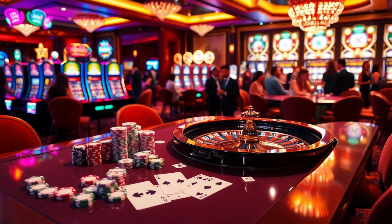 Experience thrilling gameplay at Hi88 with vibrant casino tables and poker chips.