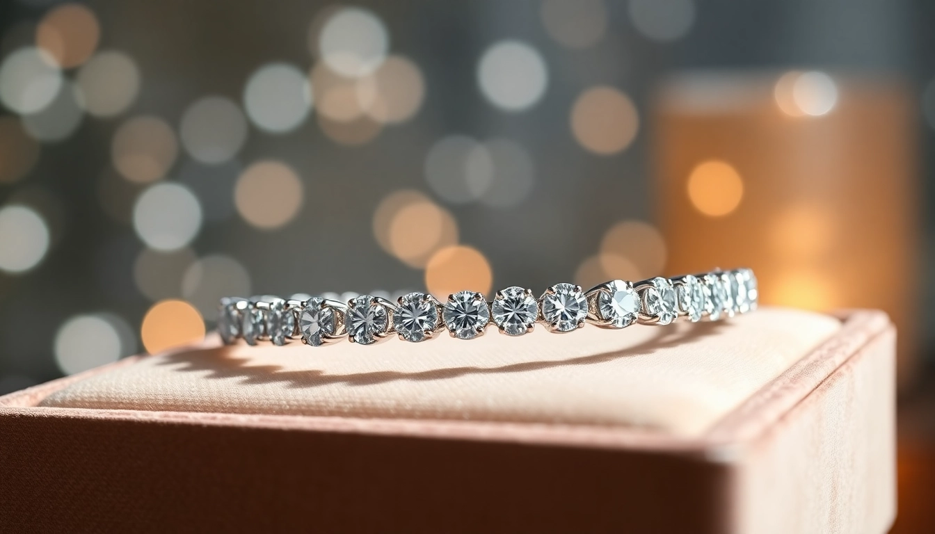 Showcasing a Diamond by the yard bracelet with sparkling diamonds set in bezels.