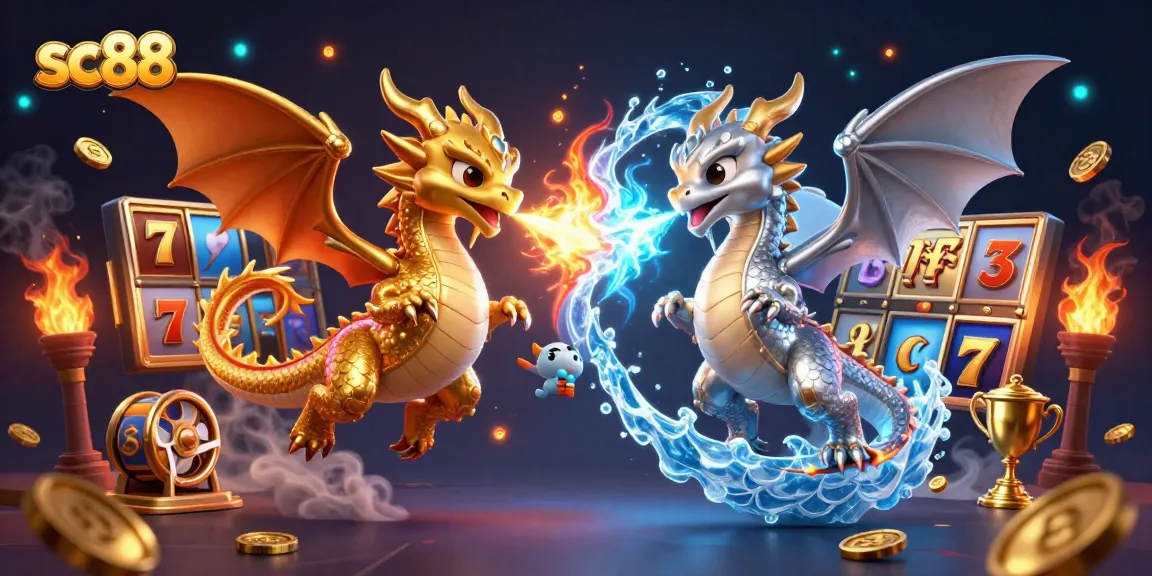 Win big at sc88 with a stunning 3D casino scene featuring dynamic dragons and thrilling slots.