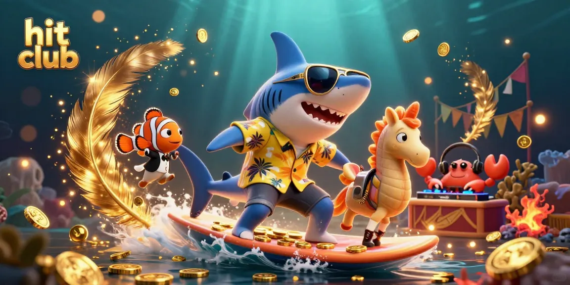 Experience thrilling play at hit club with vibrant casino-themed characters and elements immersed in gold.