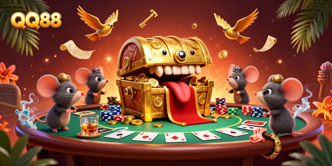 Engage in winning strategies at QQ88 with vibrant casino-themed 3D illustration showcasing various game elements.