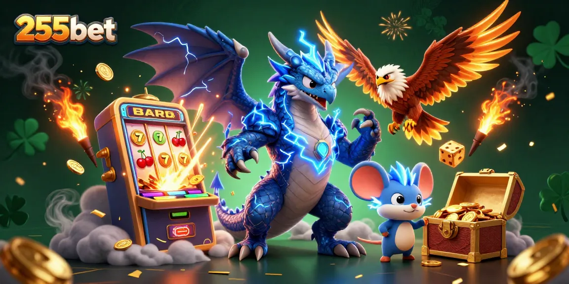 Experimente a emoção do 255bet com uma cena dinâmica de cassino em 3D cheia de jogos vibrantes e personagens emocionantes.