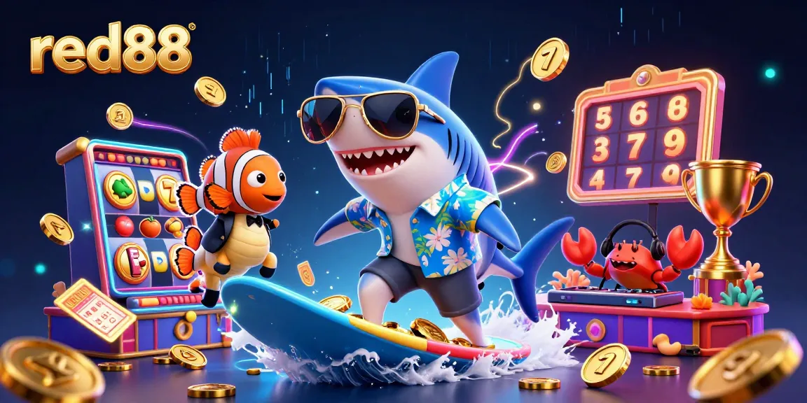 Engage in thrilling gaming action at red88 with vibrant characters and casino elements illustrating excitement.