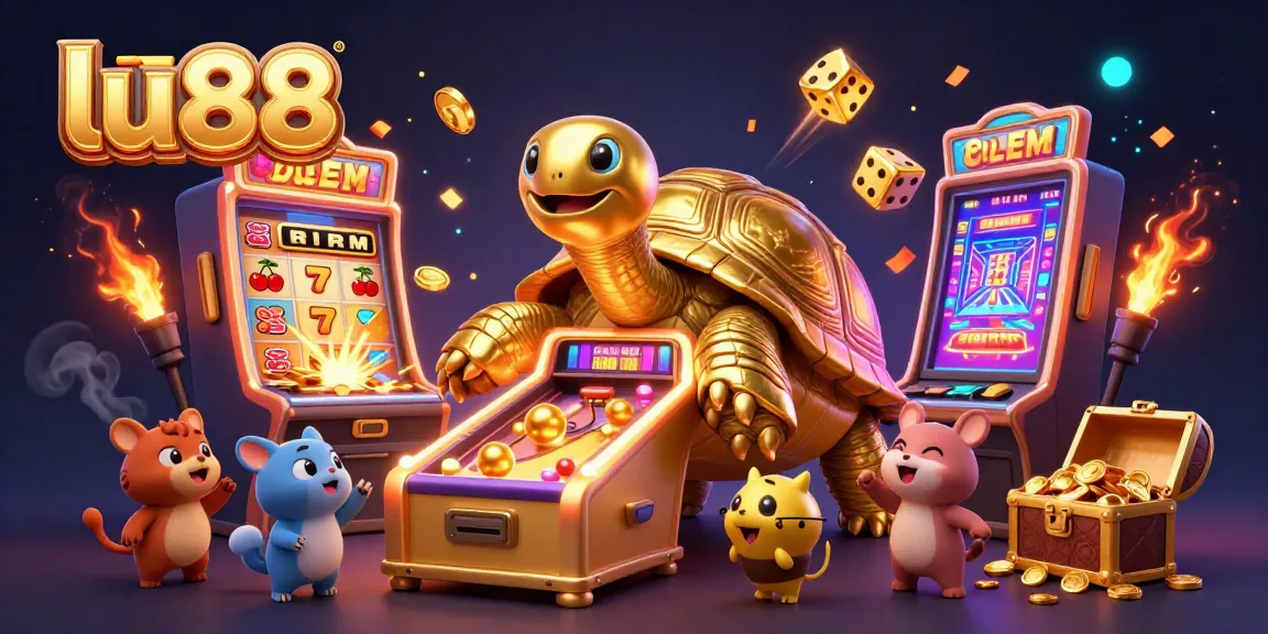 Experience thrilling wins at lu88 with a vibrant 3D casino scene showcasing its exciting gaming features.