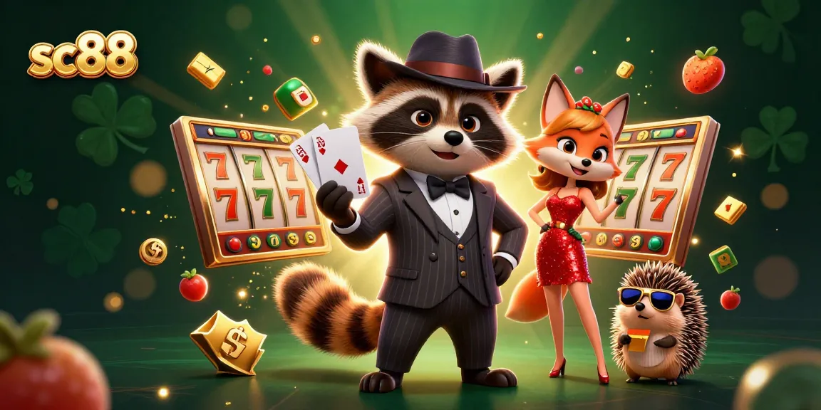 Experience thrilling wins at sc88 with this dynamic casino scene featuring slots, jackpots, and charismatic characters.
