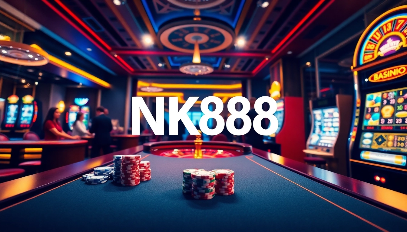Experience high-stakes gaming at NK88 with vibrant casino elements filled with excitement.