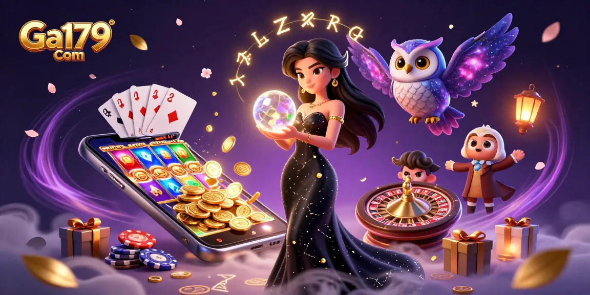 Engage with top-tier gambling at Ga179 Com, featuring an enchanting 3D casino scene alive with excitement.