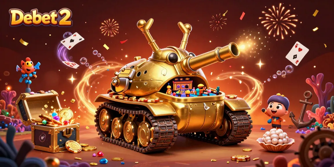 Experience the thrilling excitement of Debet 2 with vibrant casino elements and a captivating 3D design.