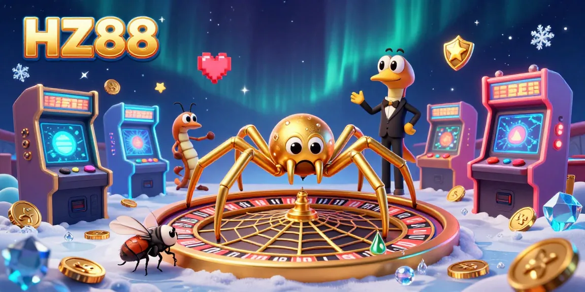 Experience thrilling bets at HZ88 with a lively 3D casino scene featuring unique characters and immersive gaming elements.