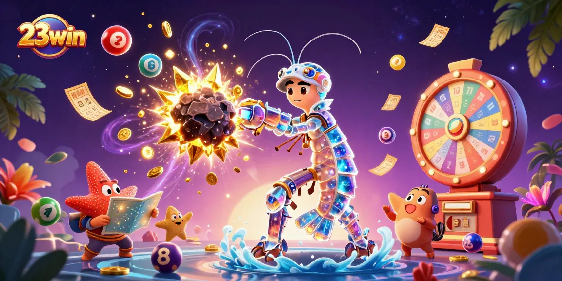 Experience exhilarating wins with 23win's vibrant games and engaging features in this dynamic casino illustration.