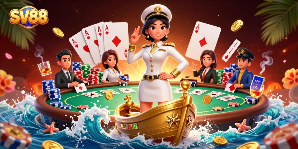 Experience elite gaming at SV88 with vibrant casino elements, showcasing an immersive gambling atmosphere.