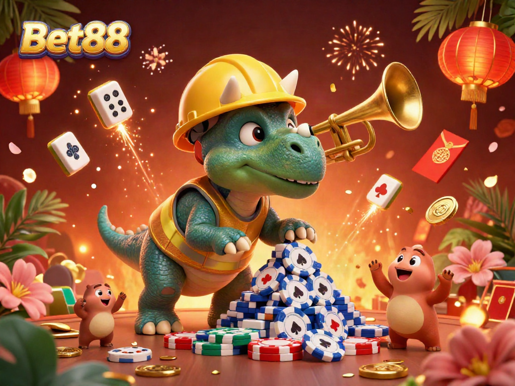 Engage in thrilling gaming at Bet88 with a vibrant celebration of winning moments and colorful casino elements.