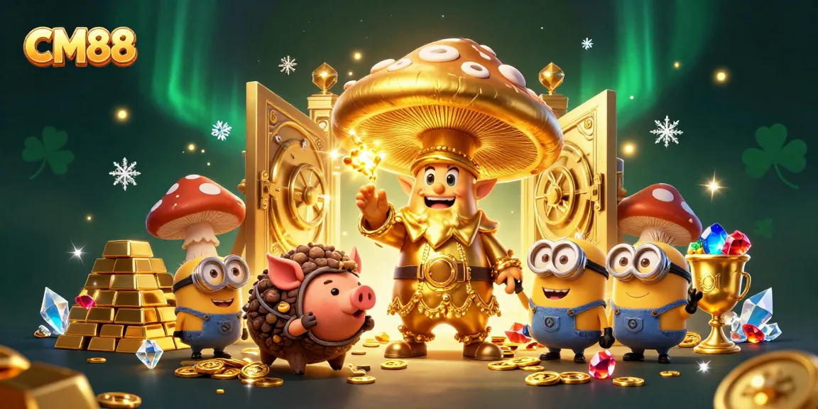 Experience the magic of CM88 with a golden wizard, treasures, and dynamic gameplay elements in a vibrant casino setting.