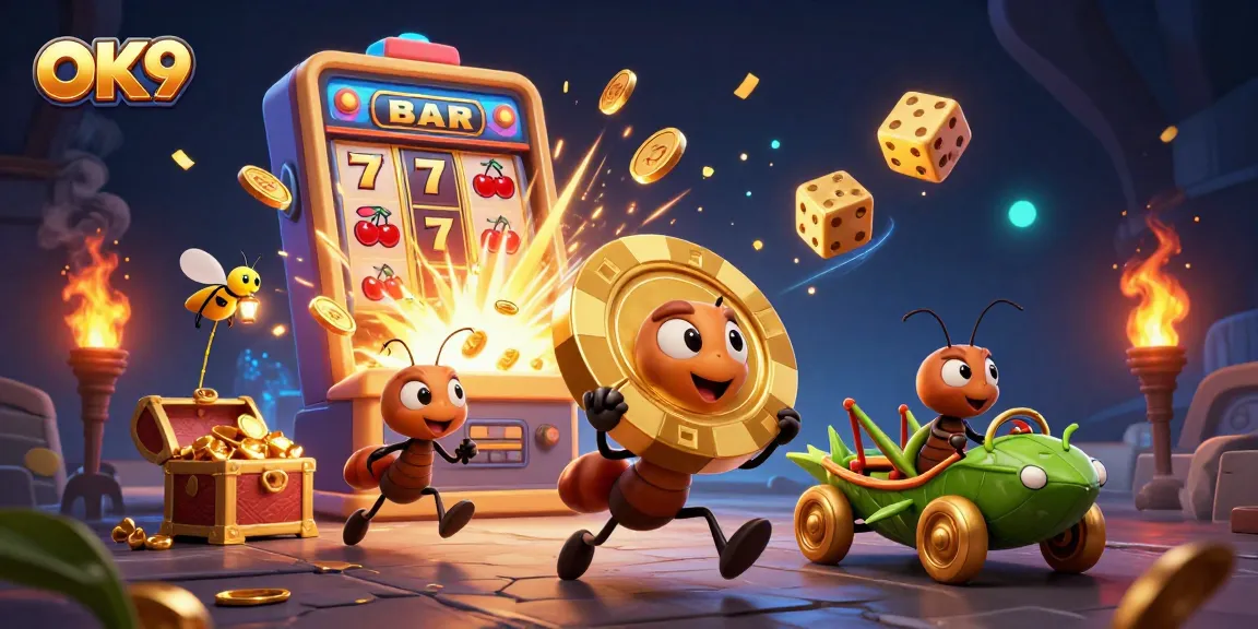 Experience exhilarating online gaming with OK9 as playful ants embark on a thrilling heist!