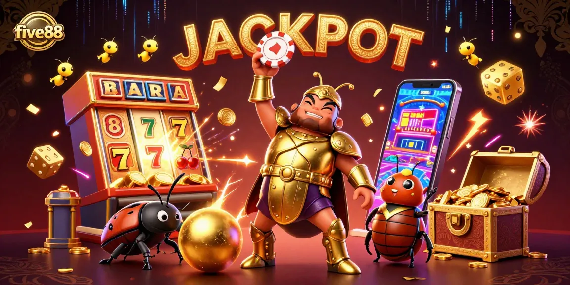 Celebrate big wins at five88 with vibrant casino fun from the 3D hercules beetle and more!