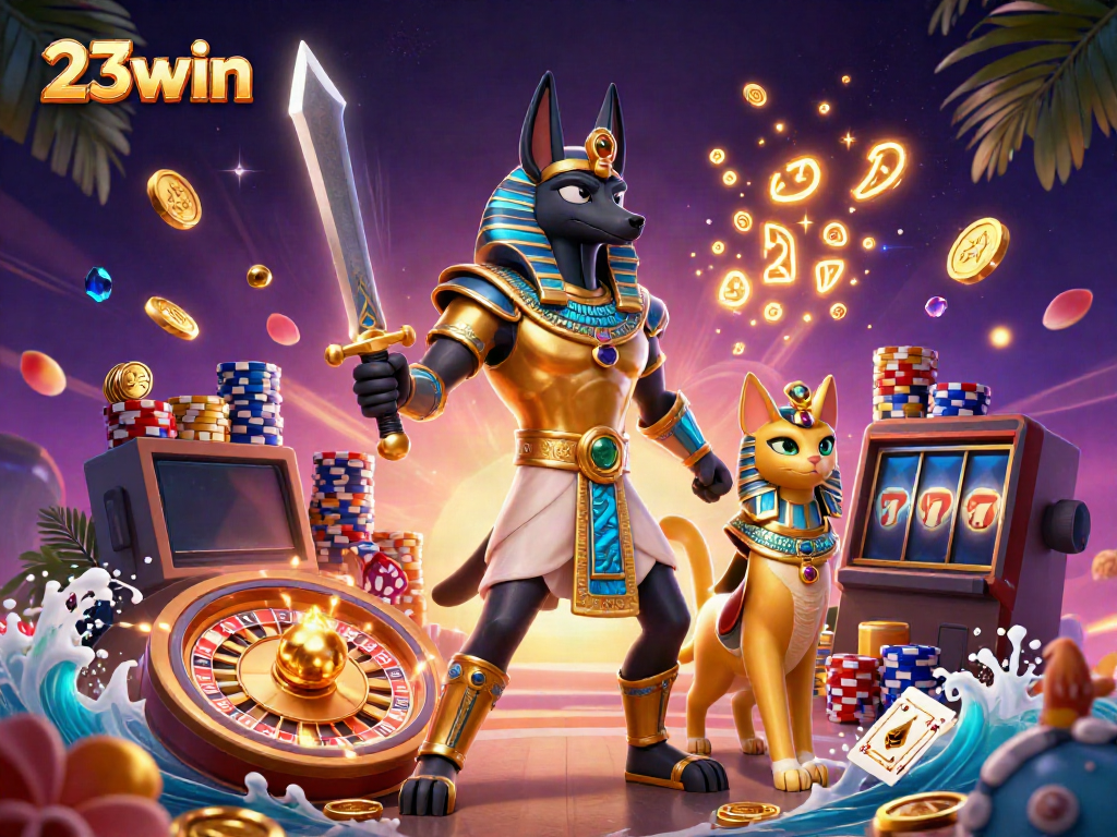 Engage in thrilling gameplay at 23win with dynamic 3D characters, rich casino elements, and vibrant graphics.