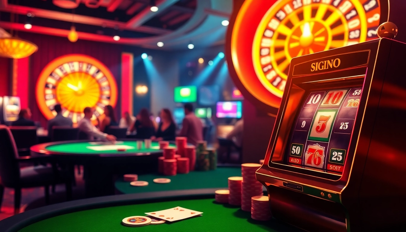 Players thrillingly gamble at a table with poker chips and a roulette wheel showcasing https://five88.monster/.
